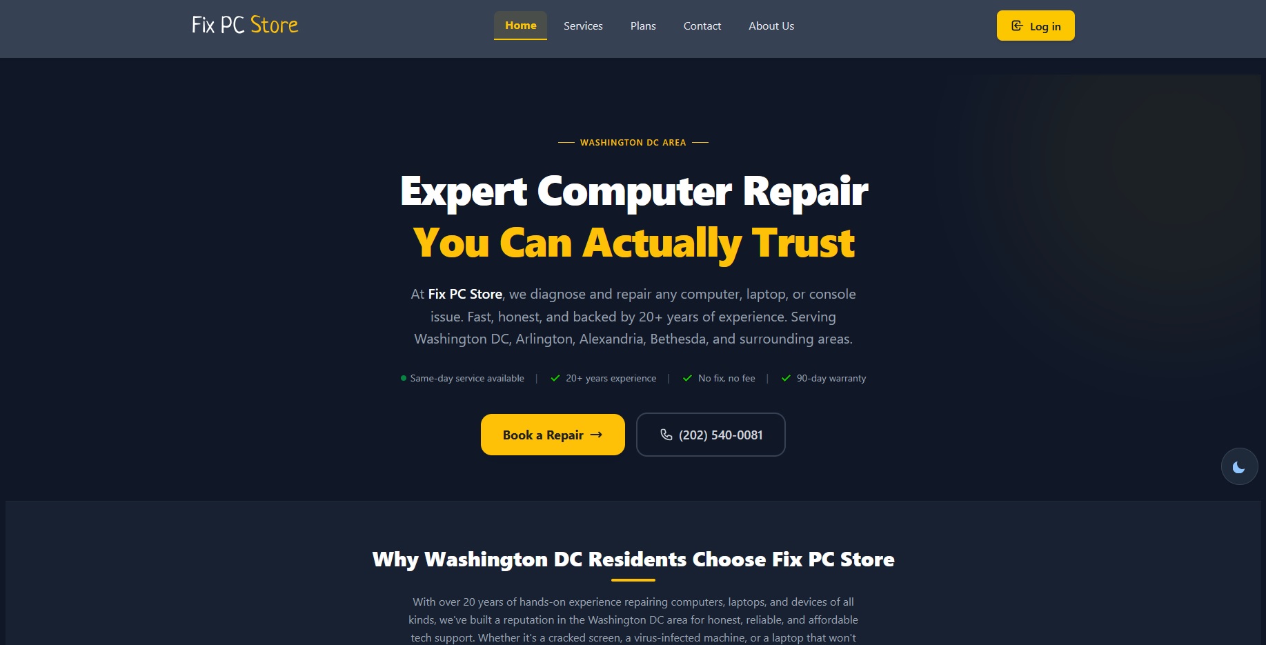 website screenshot